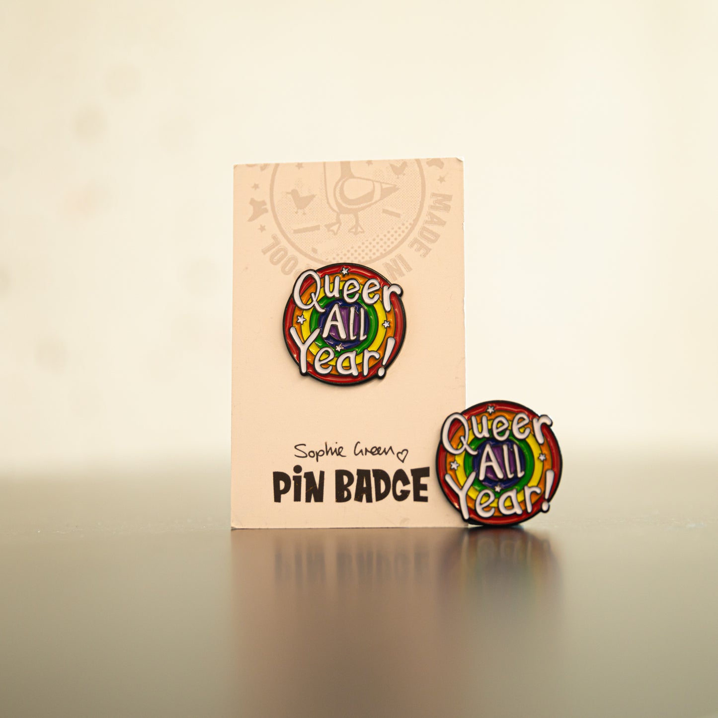 Queer All Year Pin Badge by Sophie Green