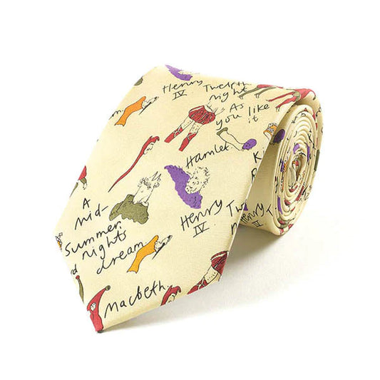 Silk Tie Featuring Shakespeare Play Titles